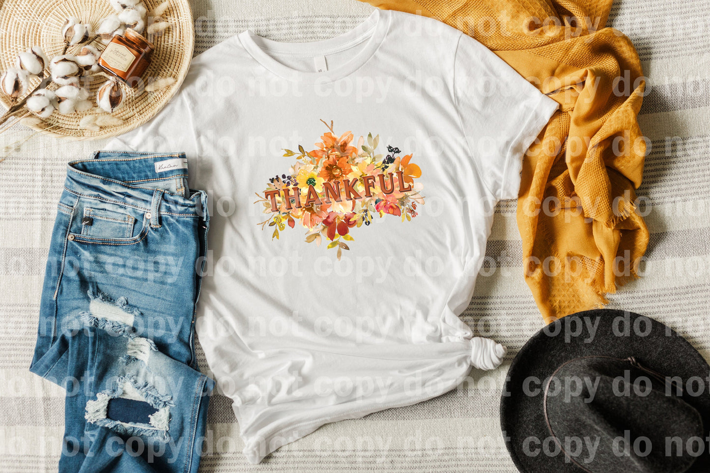 Thankful Floral Dream Print or Sublimation Print