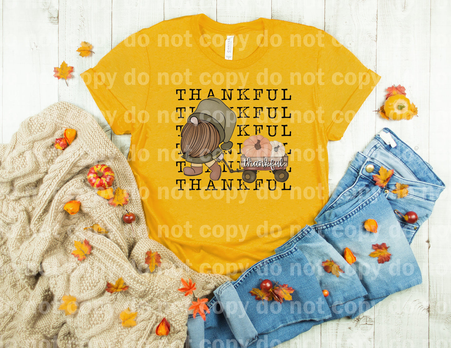Thankful Gnome Pumpkin Dream Print or Sublimation Print