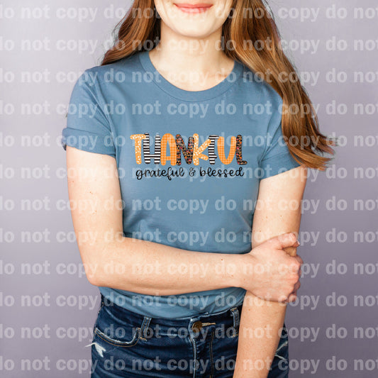 Thankful Grateful Blessed Typography Dream Print or Sublimation Print