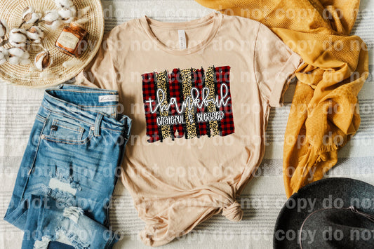 Thankful Grateful Blessed Red Plaid And Leopard Print Dream Print or Sublimation Print