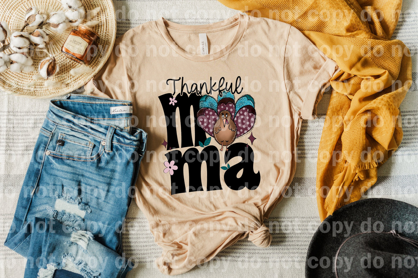 Thankful Mama Turkey Dream Print or Sublimation Print