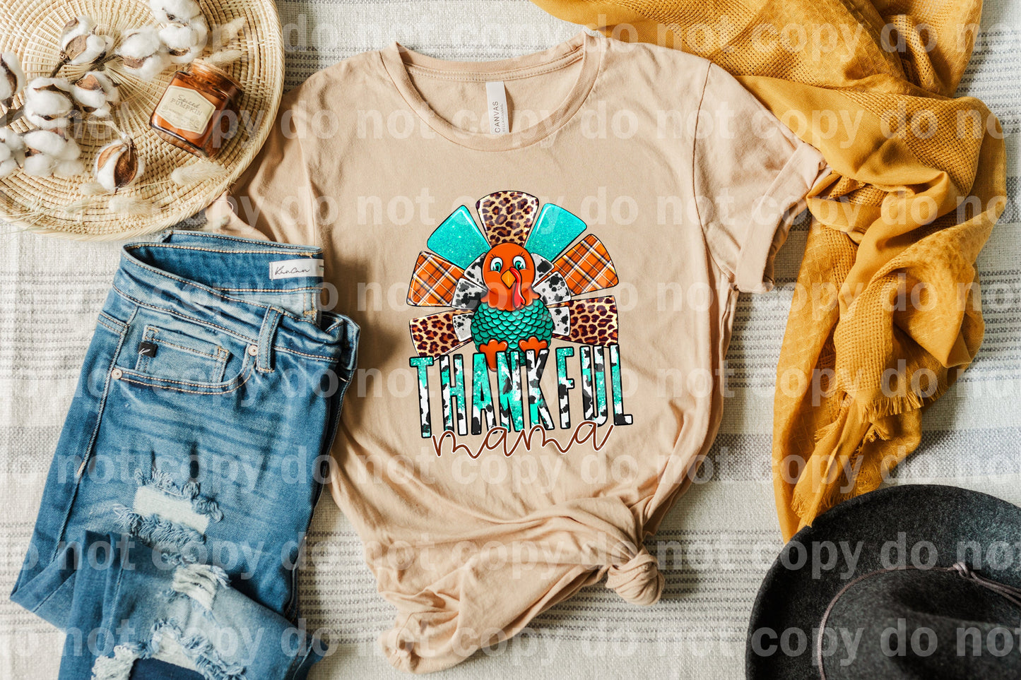 Thankful Mama Turkey Dream Print or Sublimation Print