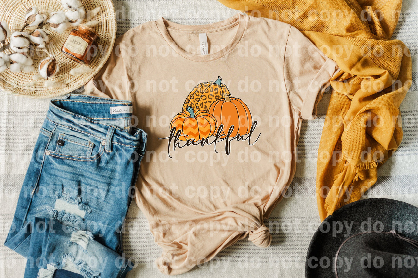 Thankful Orange Pumpkins Dream Print or Sublimation Print