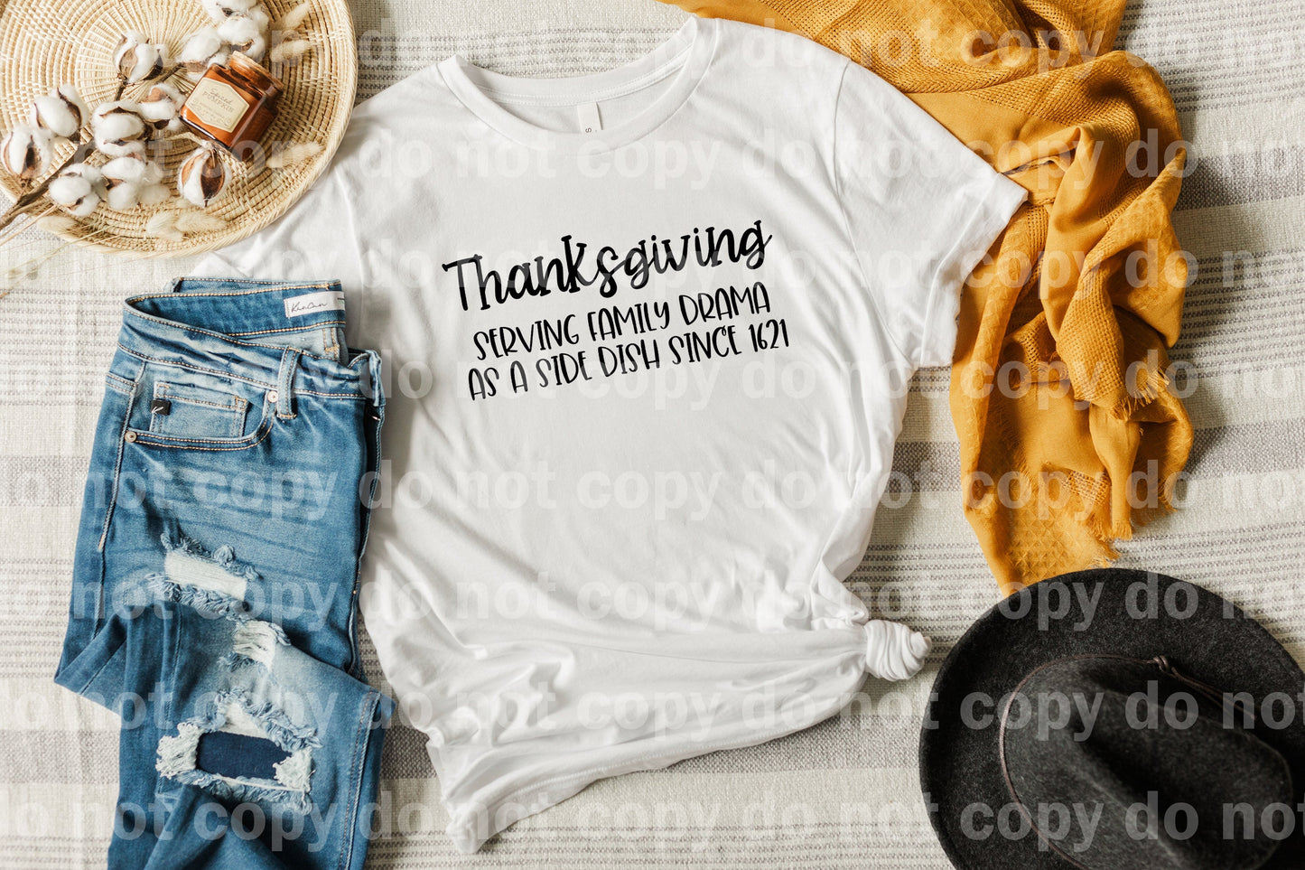 Thanksgiving Serving Family Drama As A Side Dish Since 1621 Black/White Dream Print or Sublimation Print