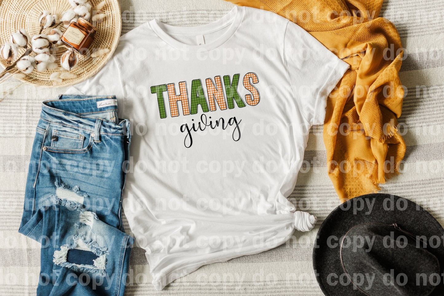 Thanksgiving Typography Plaid Dream Print or Sublimation Print