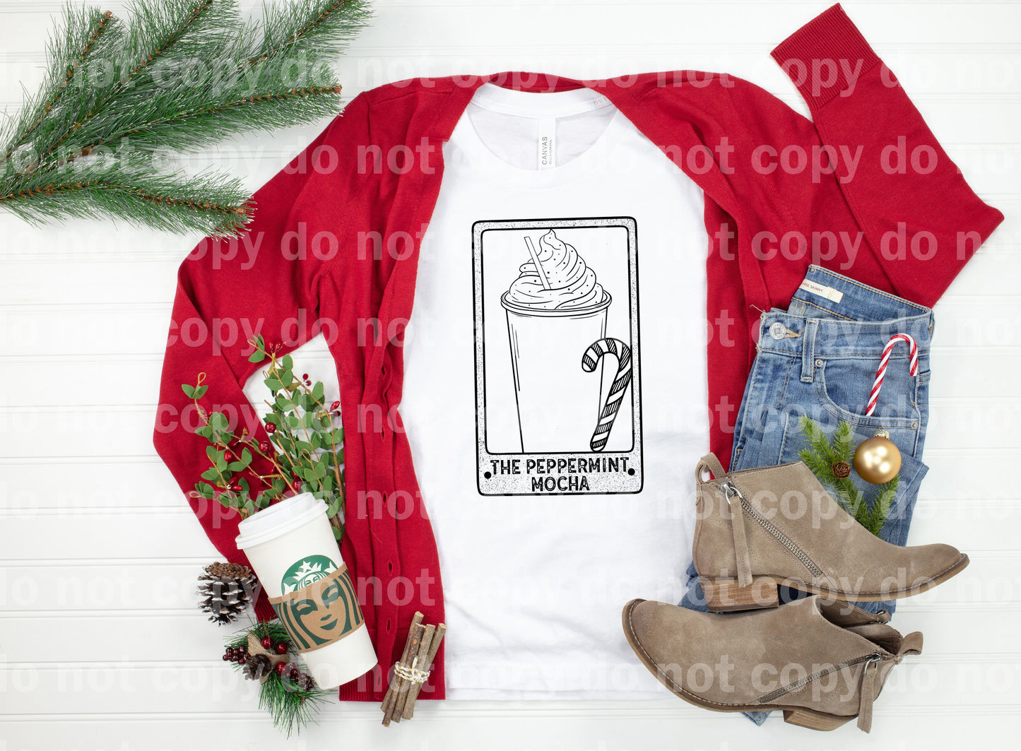 The Peppermint Mocha Tarot Card Full Color/One Color Dream Print or Sublimation Print