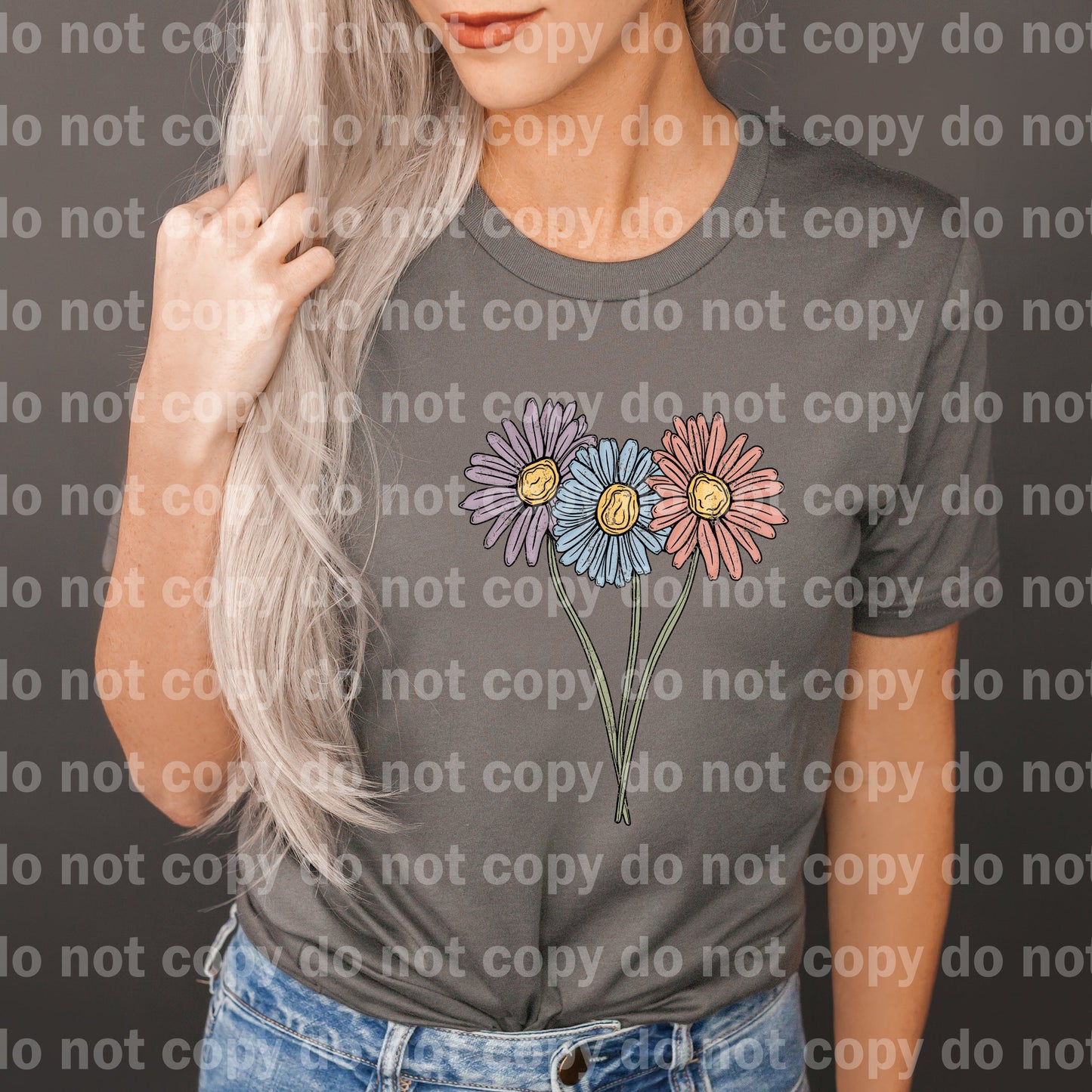 Daisy Flowers Distressed Full Color/One Color Dream Print or Sublimation Print