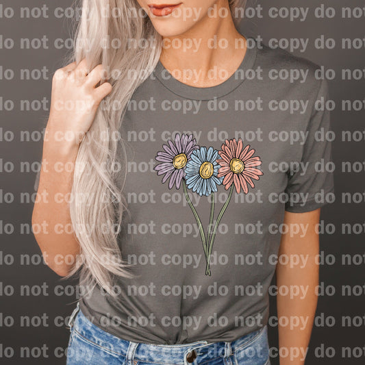 Daisy Flowers Distressed Full Color/One Color Dream Print or Sublimation Print
