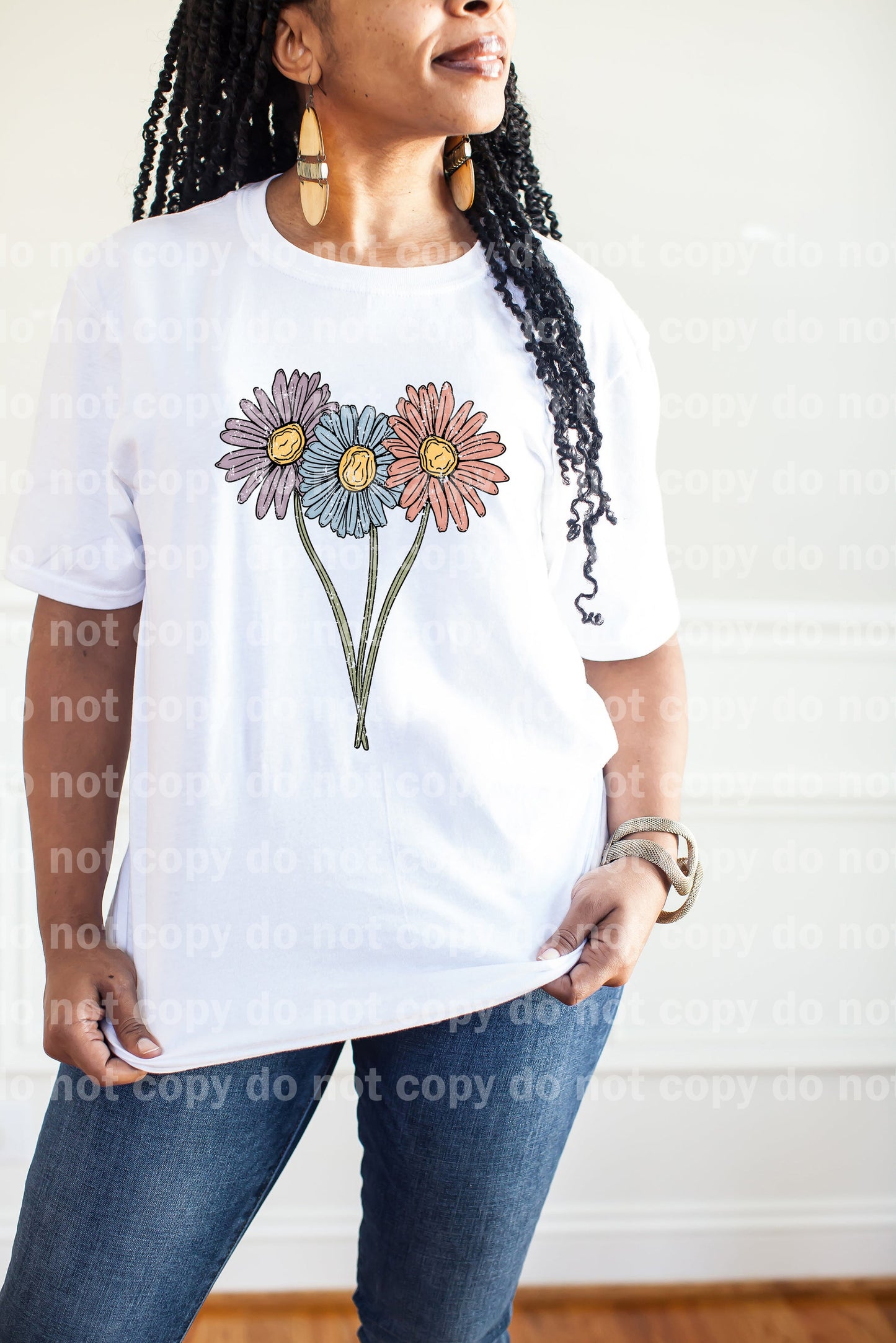 Daisy Flowers Distressed Full Color/One Color Dream Print or Sublimation Print