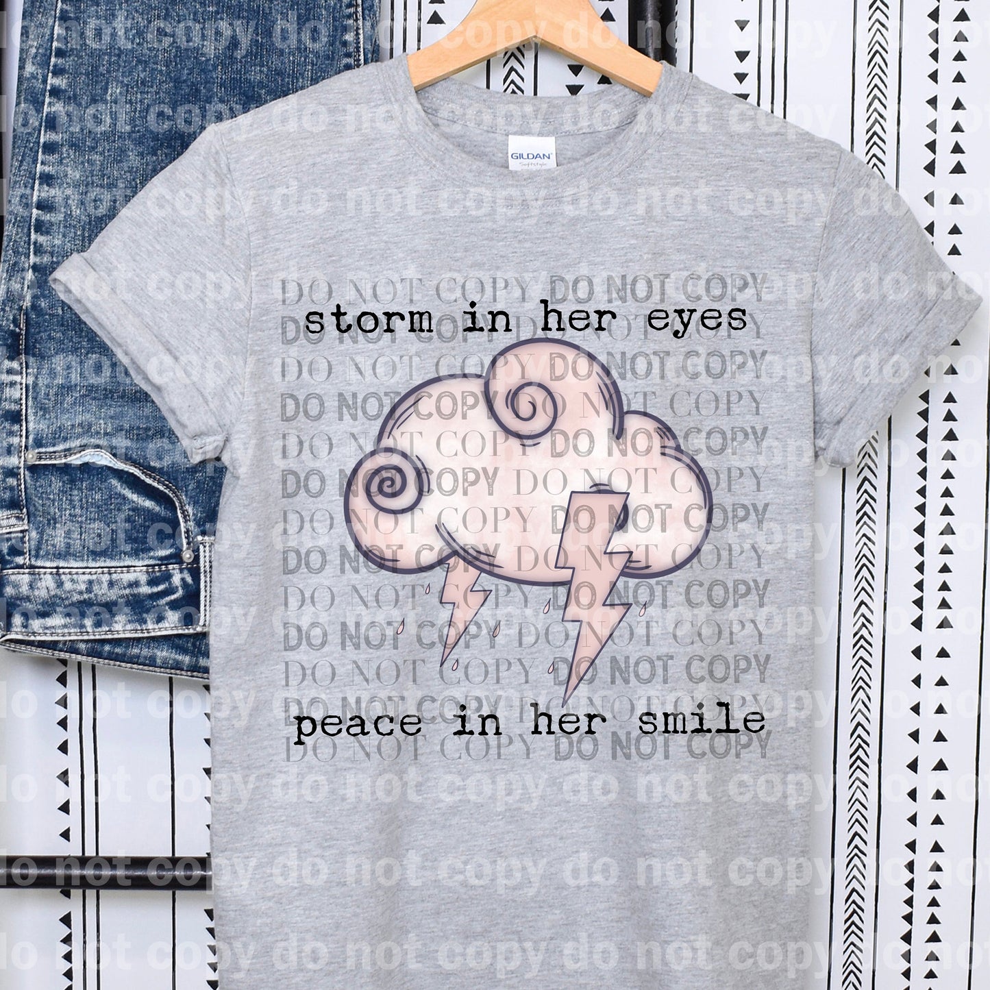 Storm In Her Eyes Peace In Her Smile Full Color/One Color Dream Print or Sublimation Print