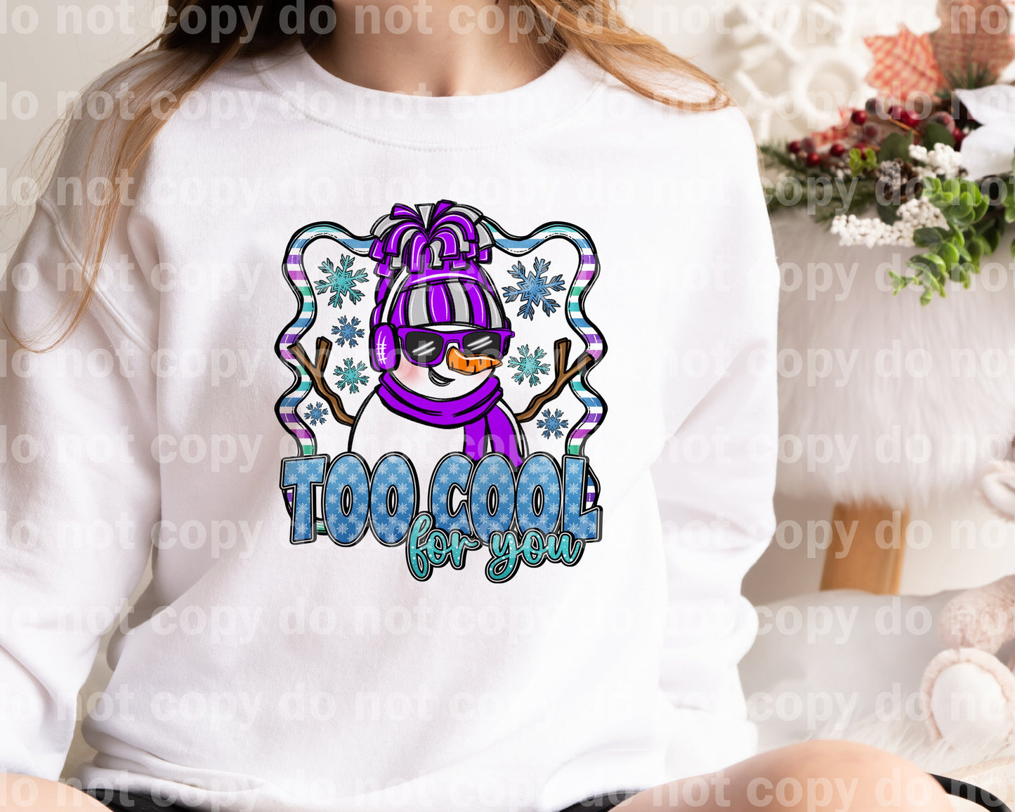 To Cool For You Snowman Purple Dream Print or Sublimation Print