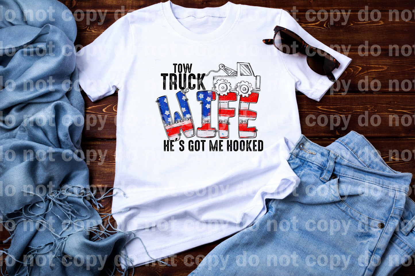 Tow Truck Wife He's Got Me Hooked Dream Print or Sublimation Print