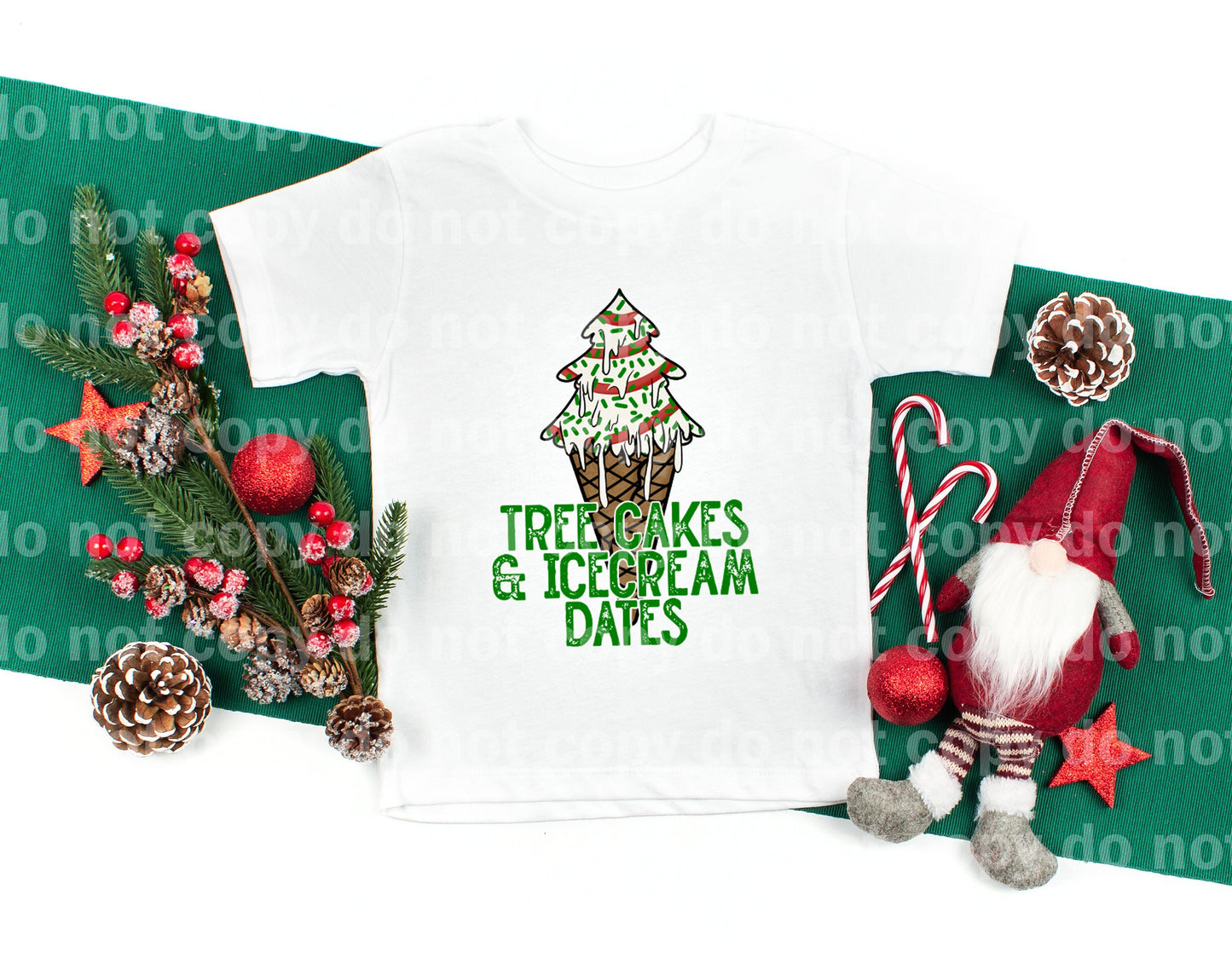 Tree Cakes And Ice Cream Dates Green Font Dream Print or Sublimation Print