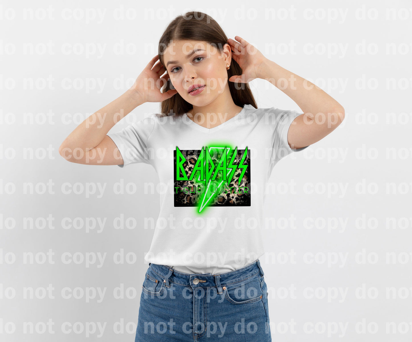 Badass T-Shirt Hustler Green/Pink Dream Print or Sublimation Print
