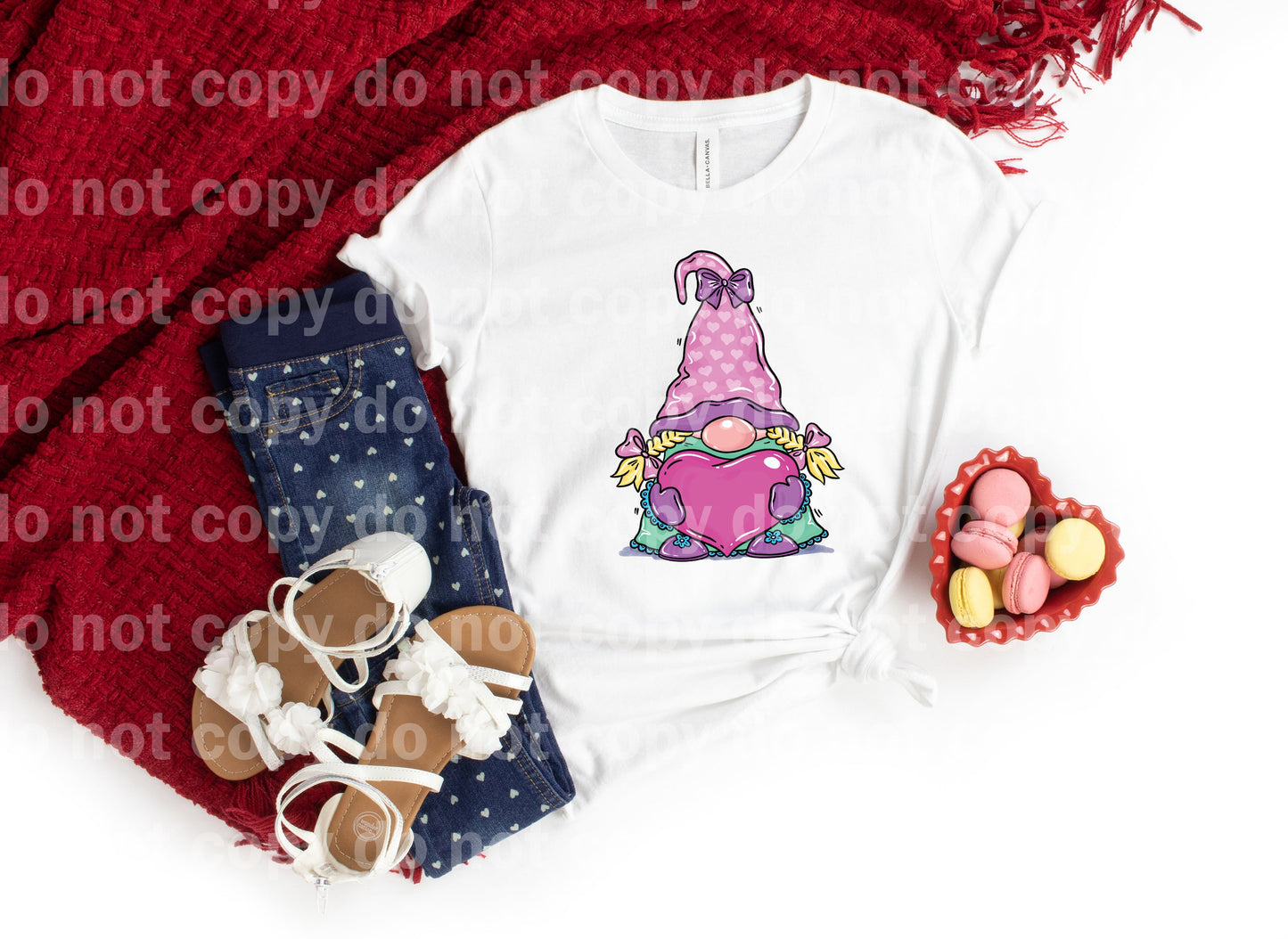 Valentine Gnome with Heart Dream Print or Sublimation Print