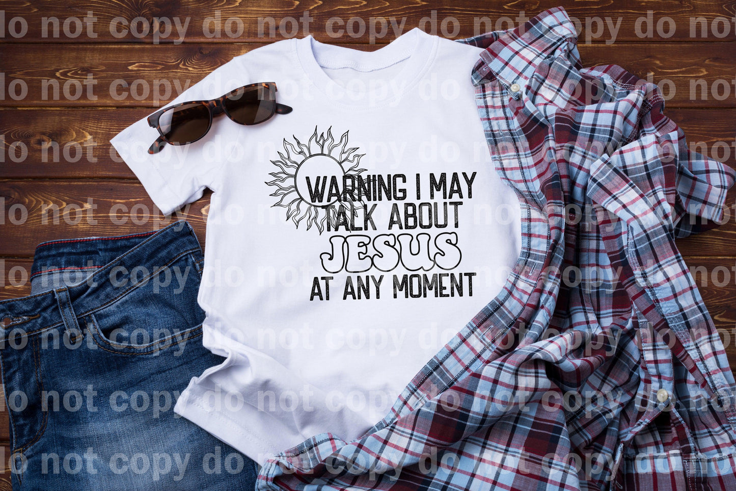 Warning I May Talk About Jesus At Any Moment Black Dream Print or Sublimation Print