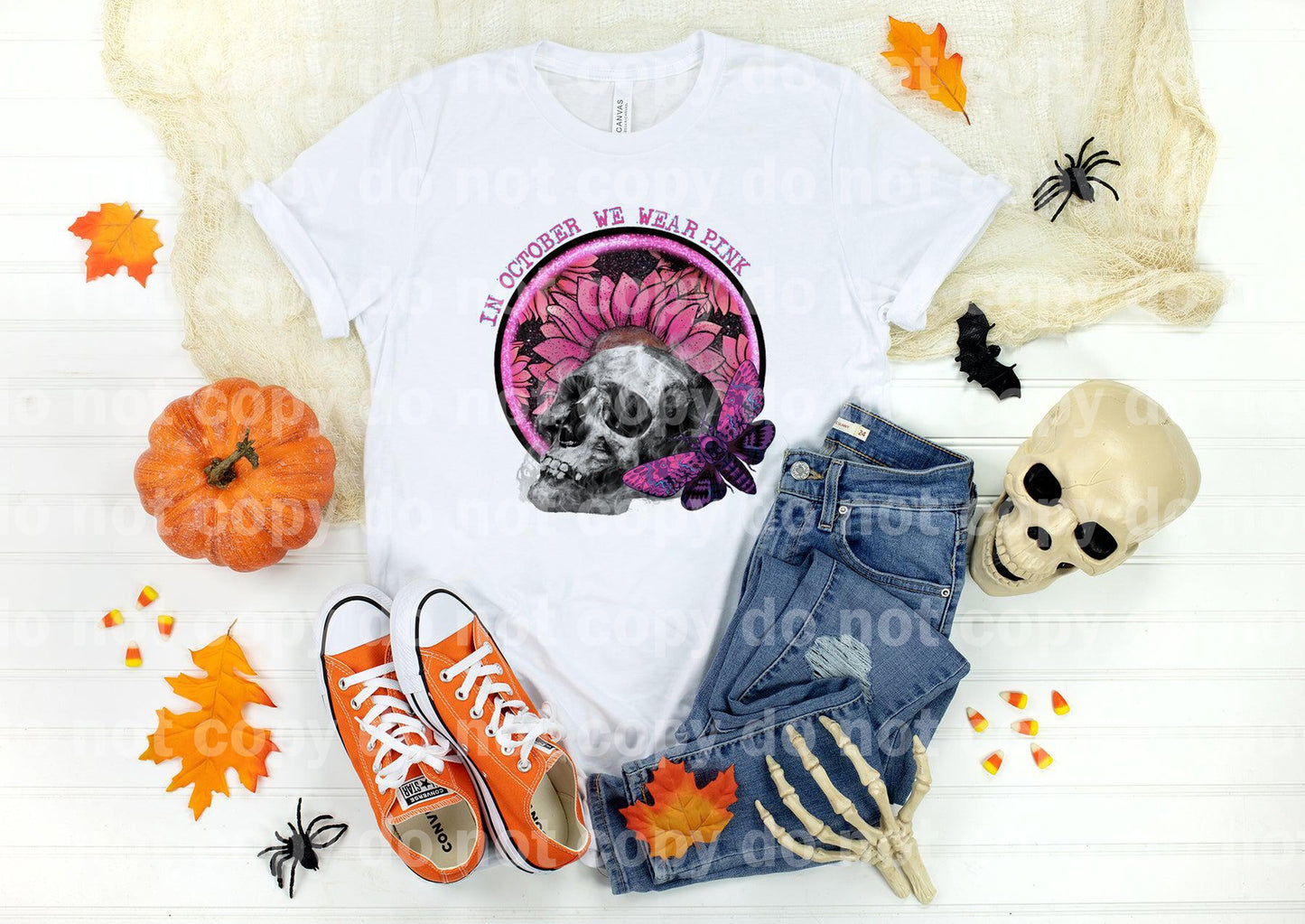 In October We Wear Pink Skull Dream Print or Sublimation Print