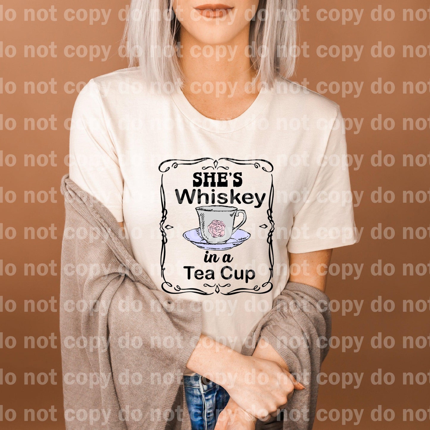 She's Whiskey In A Tea Cup Black Dream print transfer