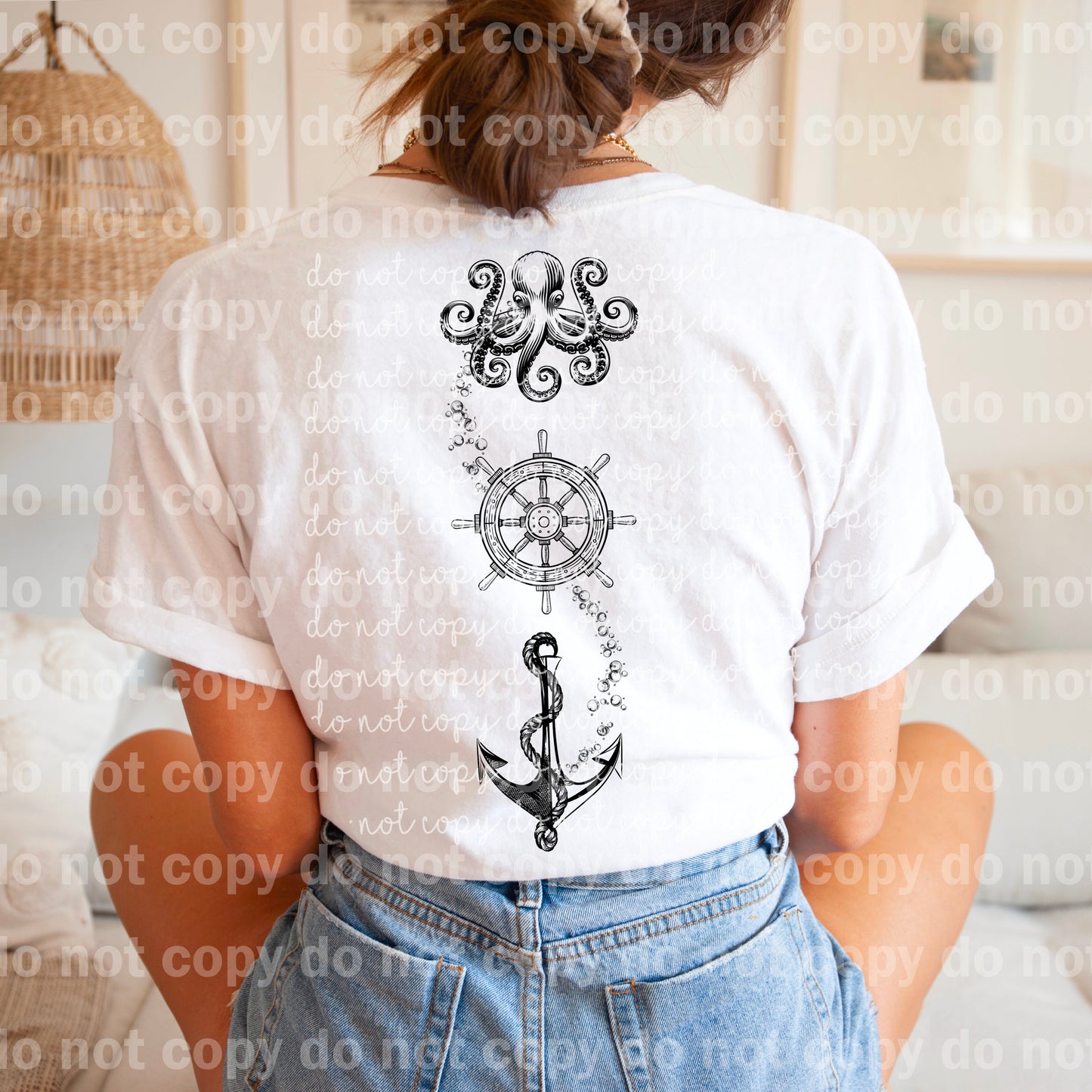 Wild And Free Like The Sea Anchor Helm Octopus Dream Print or Sublimation Print