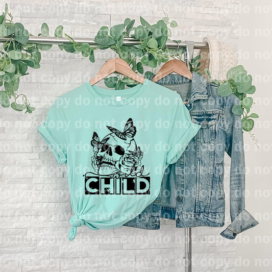 Wild Child Skull Butterfly Black Dream print transfer