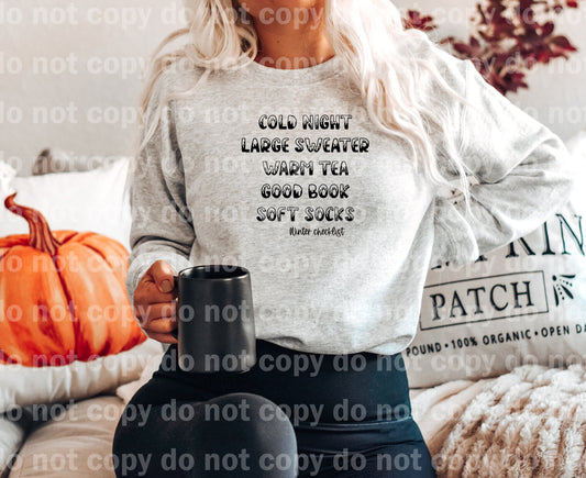 Winter Checklist Black Color/Blue Ombre Color Dream Print or Sublimation Print