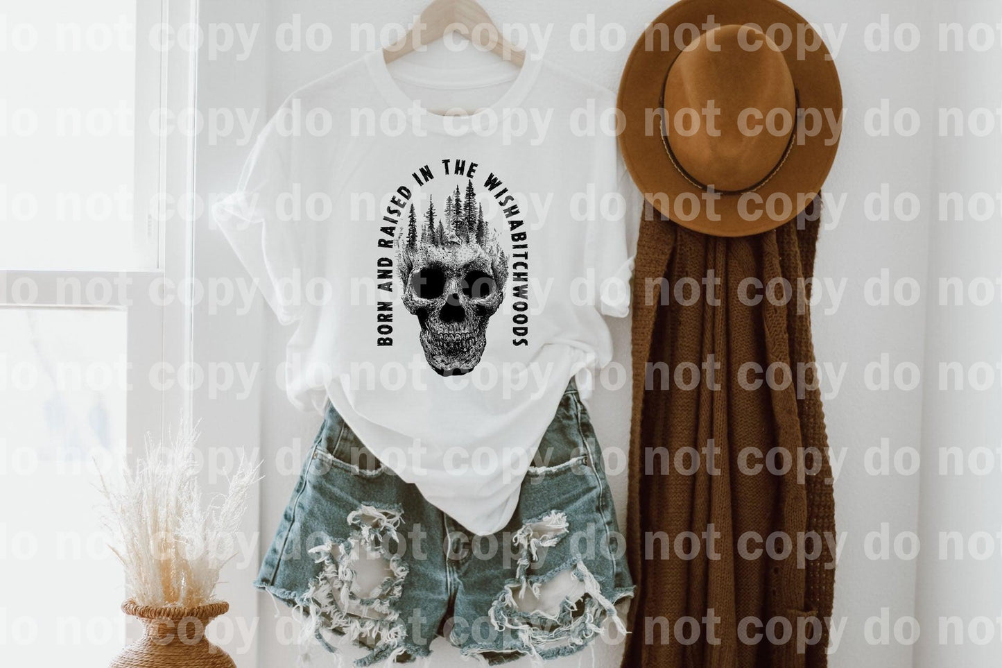 Born and Raised in the Wishabitchwoods Skull Dream Print or Sublimation Print
