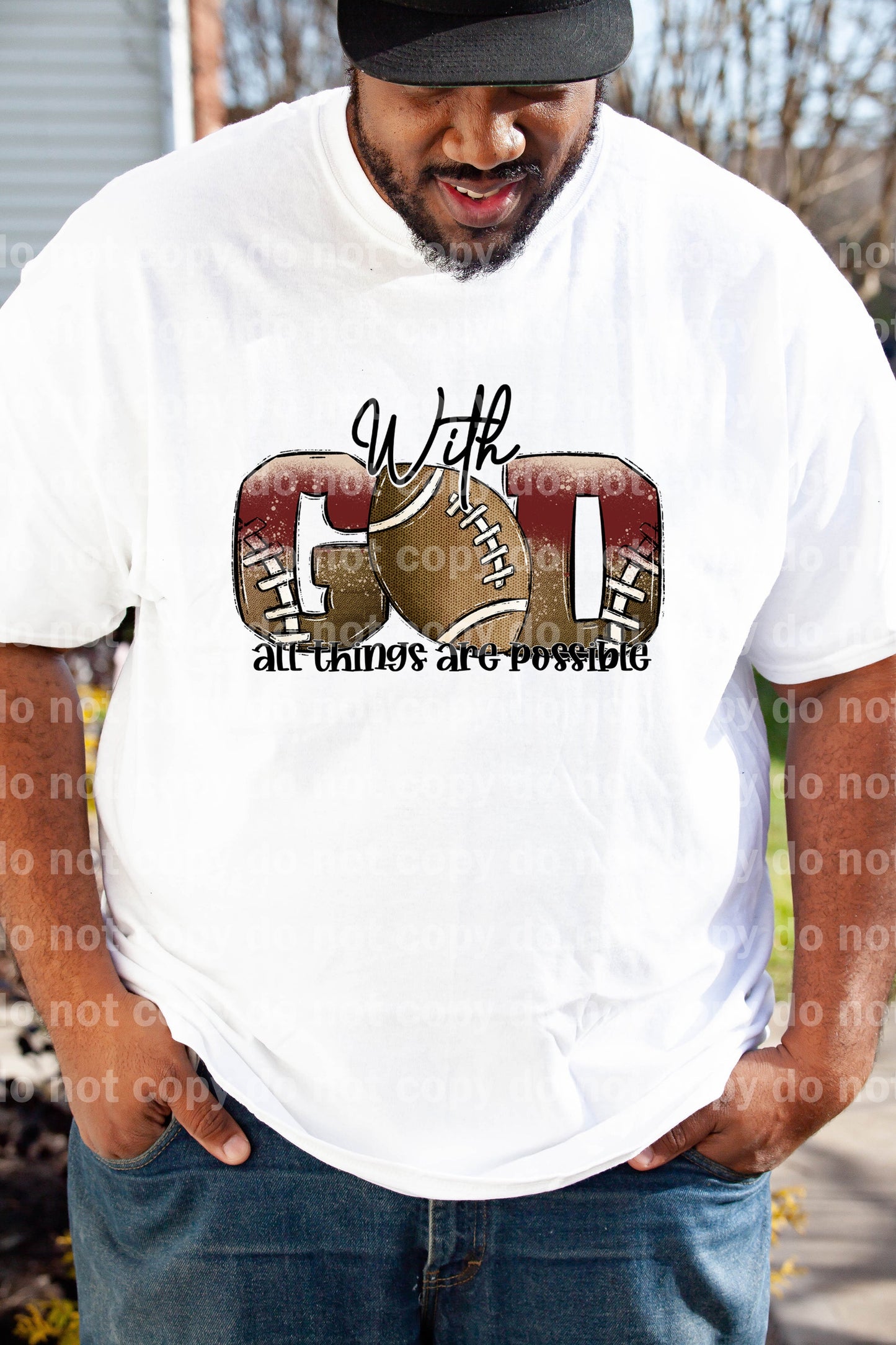 With God All Things Are Possible Maroon And White Dream Print or Sublimation Print
