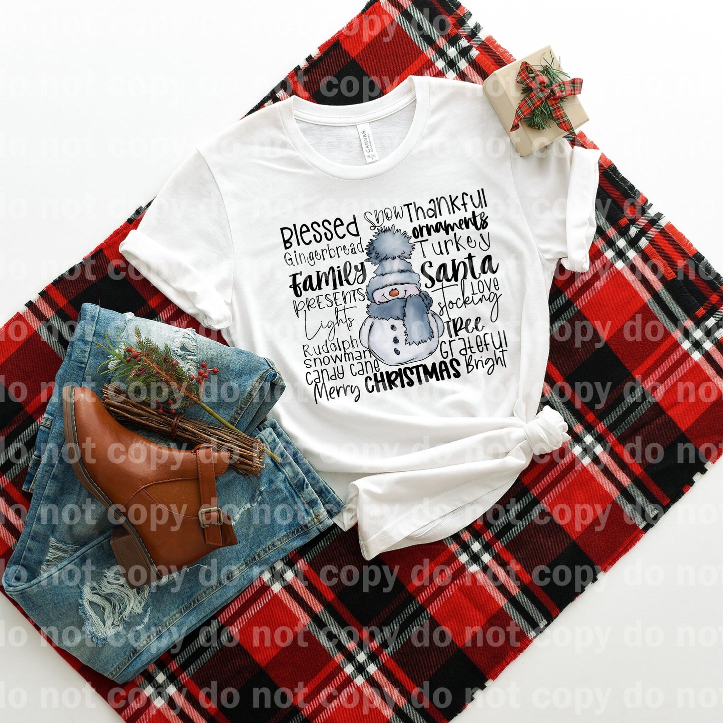 Word mash snowman Dream Print or Sublimation Print