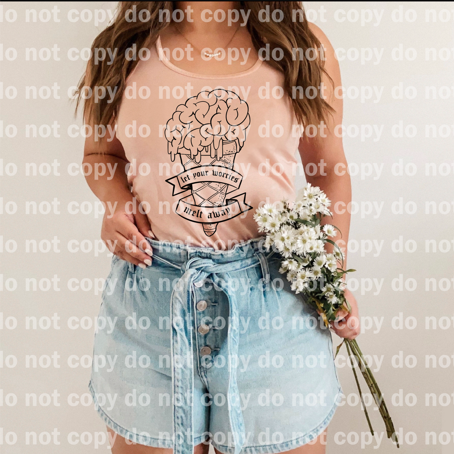 Let Worries Melt Away Mind Ice Cream Full Color/One Color Dream Print or Sublimation Print