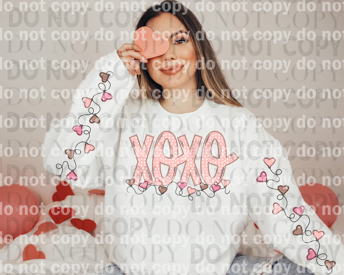 XOXO Hearts with Sleeve Design Dream Print or Sublimation Print