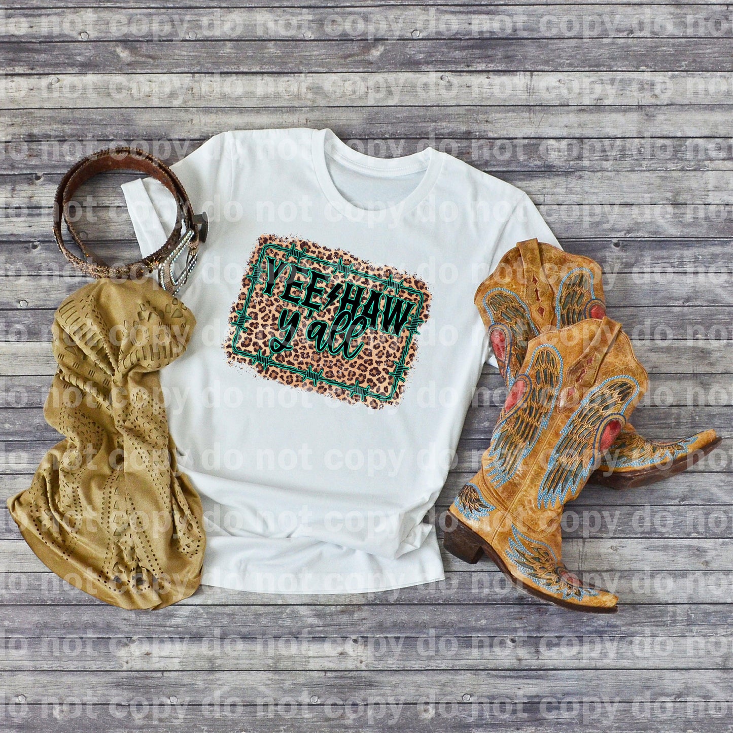 Yee Haw Y’All Leopard Background Dream Print or Sublimation Print