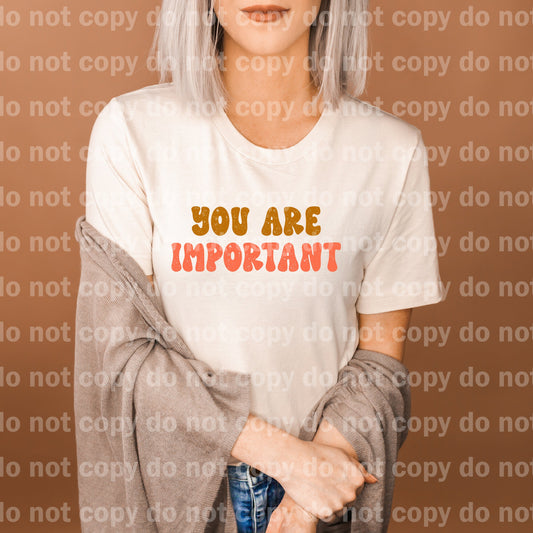 You Are Important Distressed Full Color/One Color Dream Print or Sublimation Print