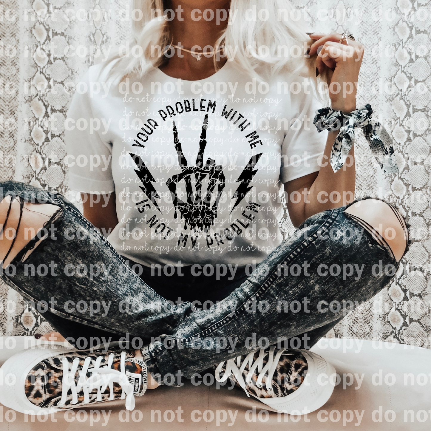 Your Problem With Me Is Not My Problem Skellie Peace Sign Dream Print or Sublimation Print
