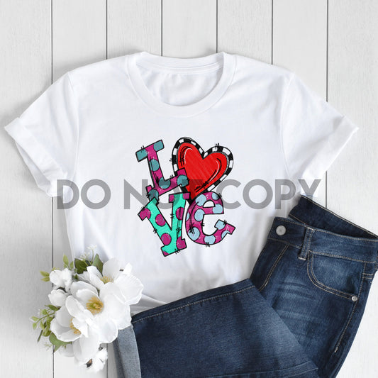 Polka Dot Love Word Art Sublimation Print
