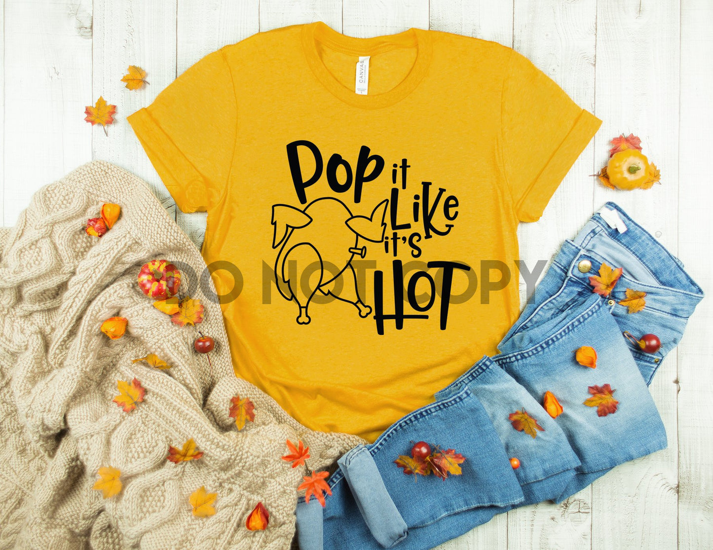 Pop it like its Hot Turkey BLACK INK one color Screen print transfer