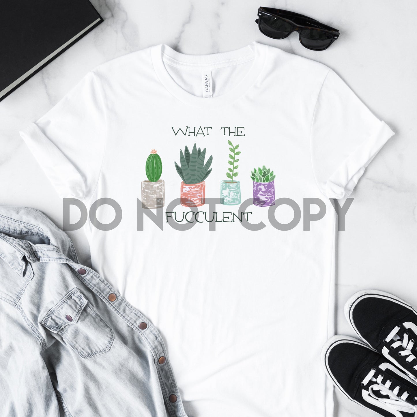 What The Fucculent Potted Succulents Dream Print or Sublimation Print