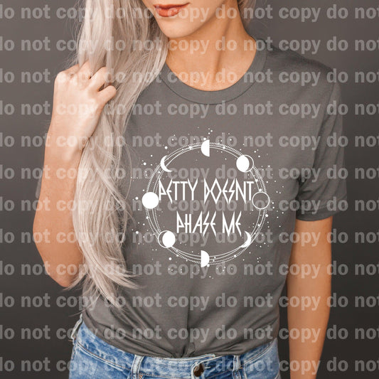 Petty Doesn't Phase Me Moon TINTA NEGRA o TINTA BLANCA transferencia de serigrafía de un color