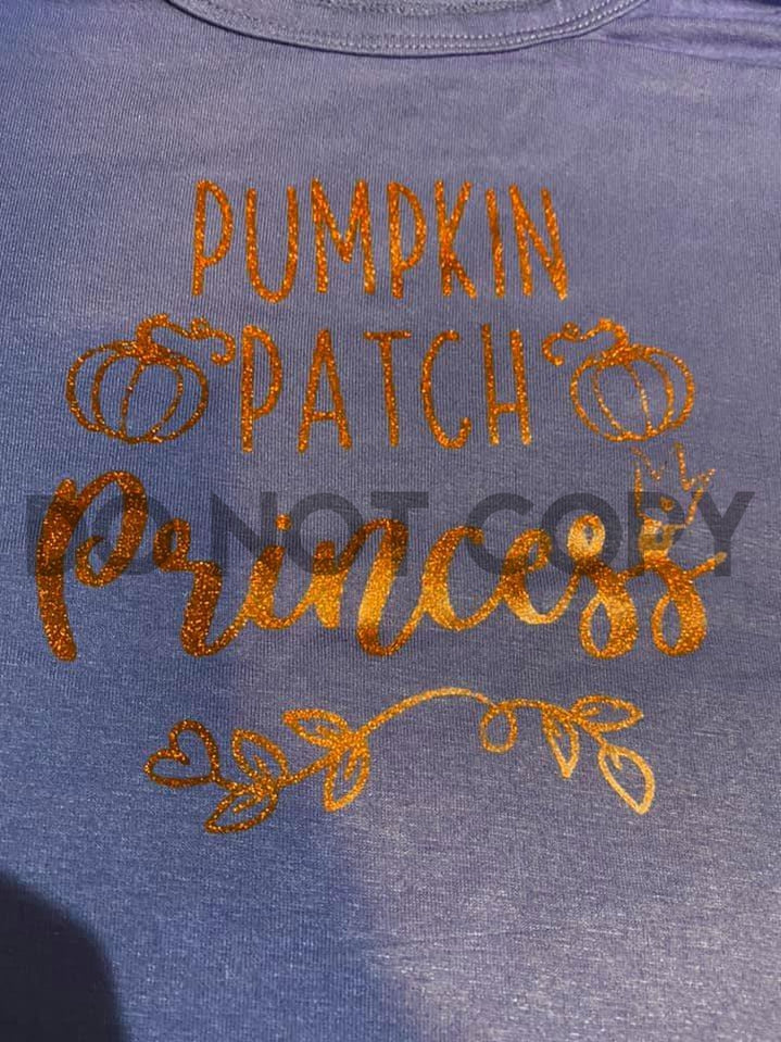 Pumpkin patch princess Youth and Infant Orange Glitter Screen print transfer