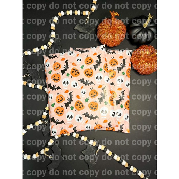 Halloween Poly Mailer 10x13 14x17 Pumpkins, Bats and Skulls Print