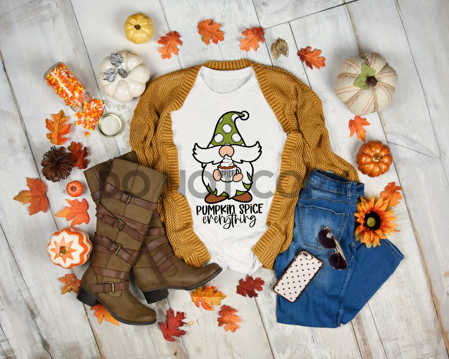 Pumpkin Spice Everything Gnome Green Sublimation print