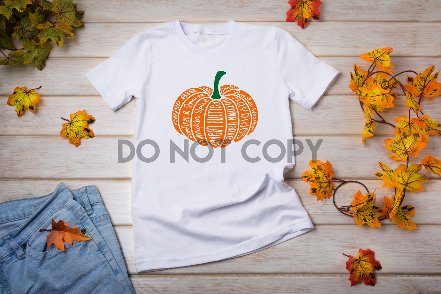 Pumpkin Word Art Orange Sublimation print