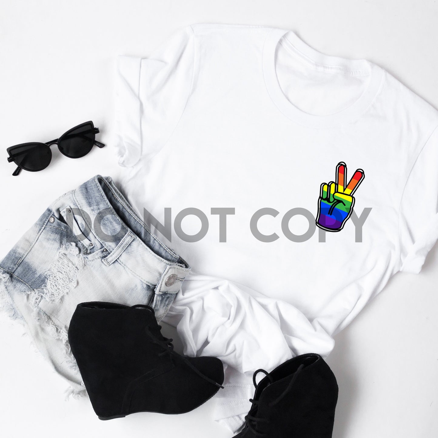 Rainbow Hand Peace Sign Pride Sublimation Print