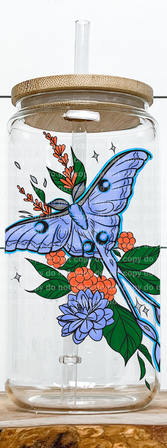 Raspberry Moth Decal 3 x 4