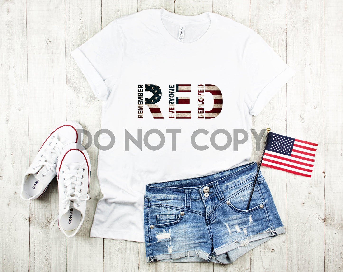 Remember Everyone Deployed RED American Flag Sublimation print