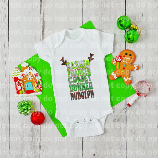 Reindeer names Christmas Dream Print or Sublimation Print