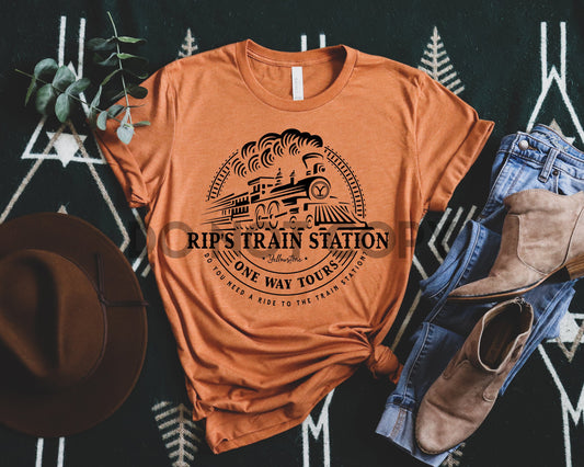 RIP Train Station One Way Tours Black or White Dream Print or Sublimation Print