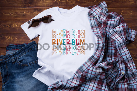 River Bum Word Stack Sublimation Print
