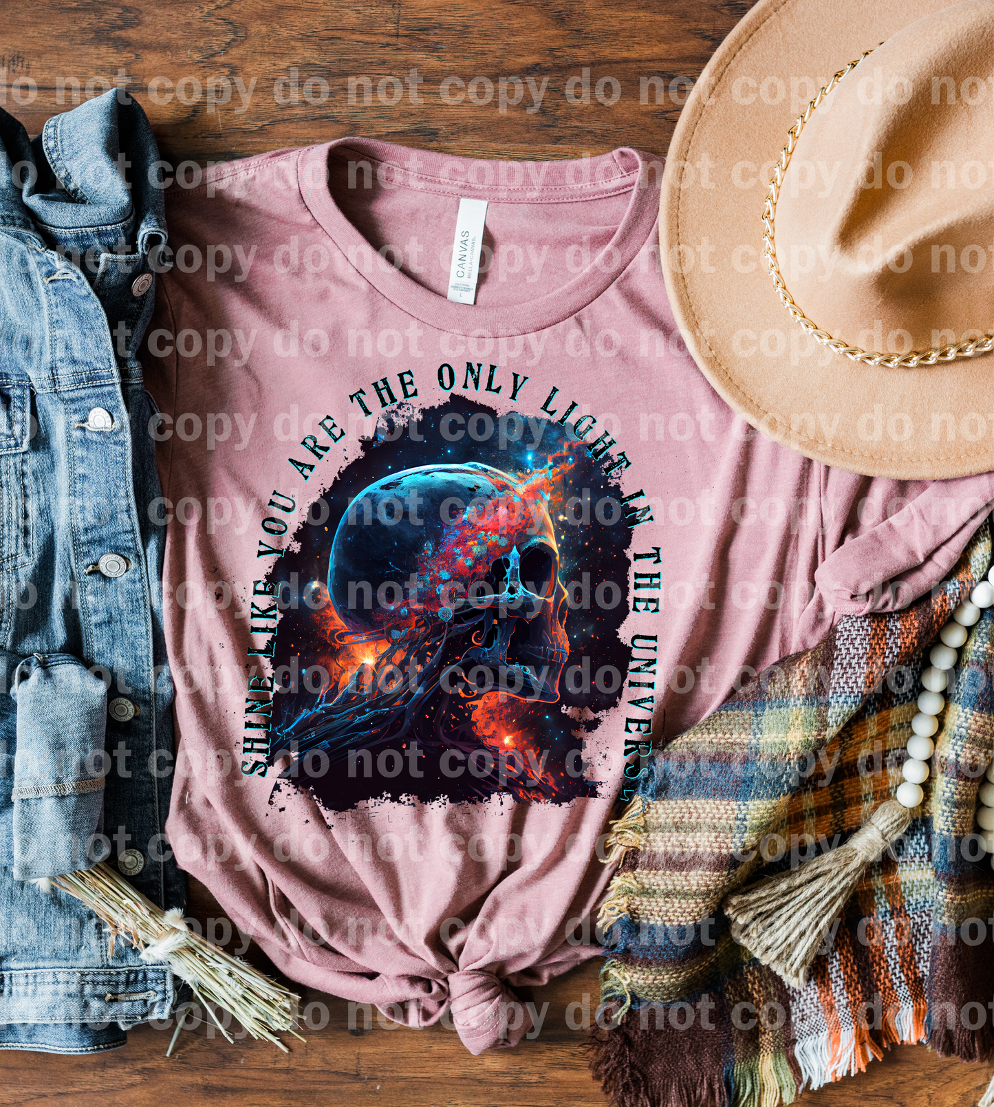 Shine like you are the only light in the Universe celestial skull Dream Print or Sublimation Print