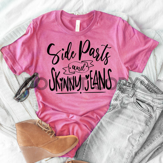 Partes laterales y jeans skinny un color Transfer serigrafiado