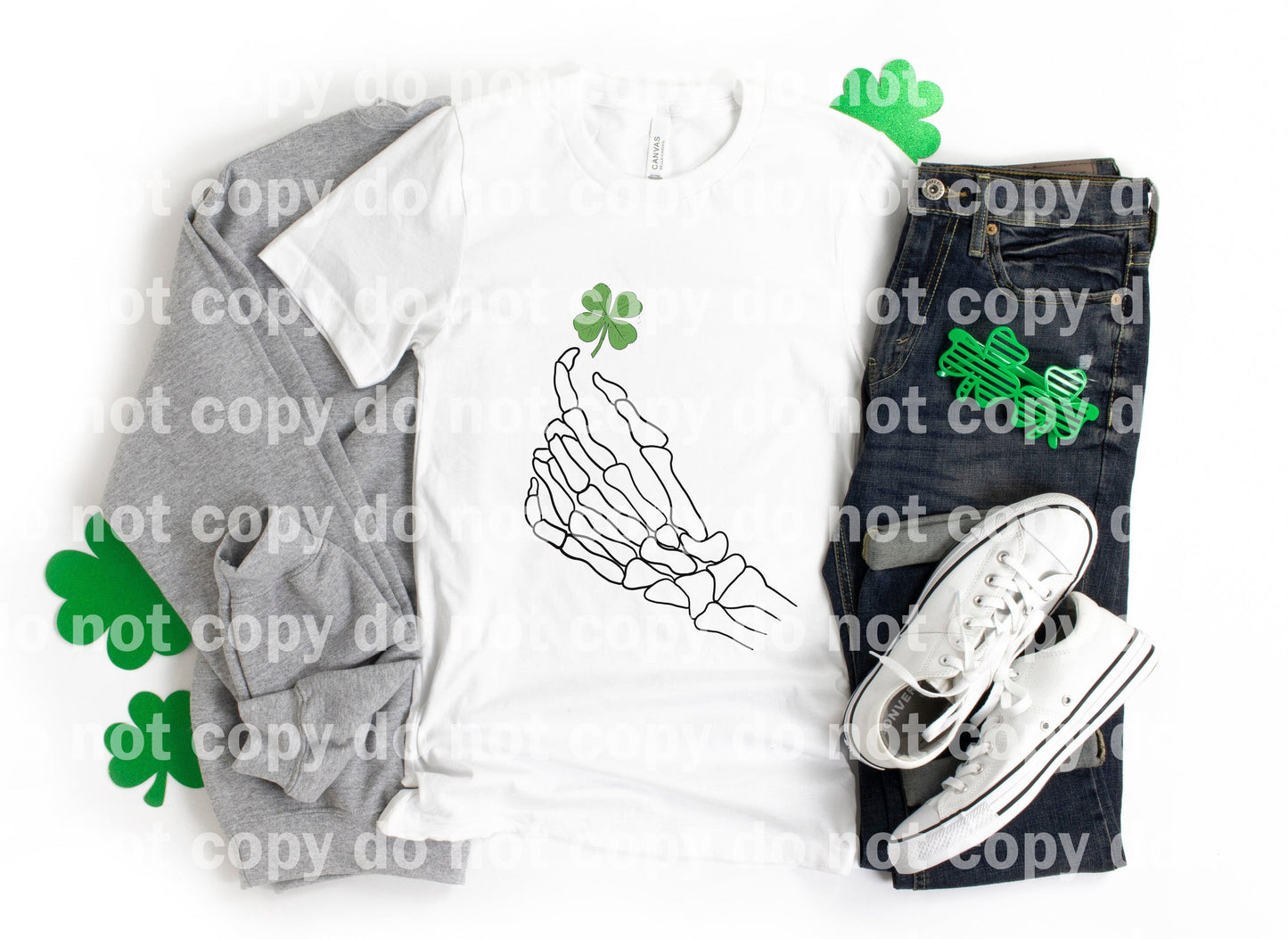 Skeleton Hand Clover Leaf Dream Print or Sublimation Print